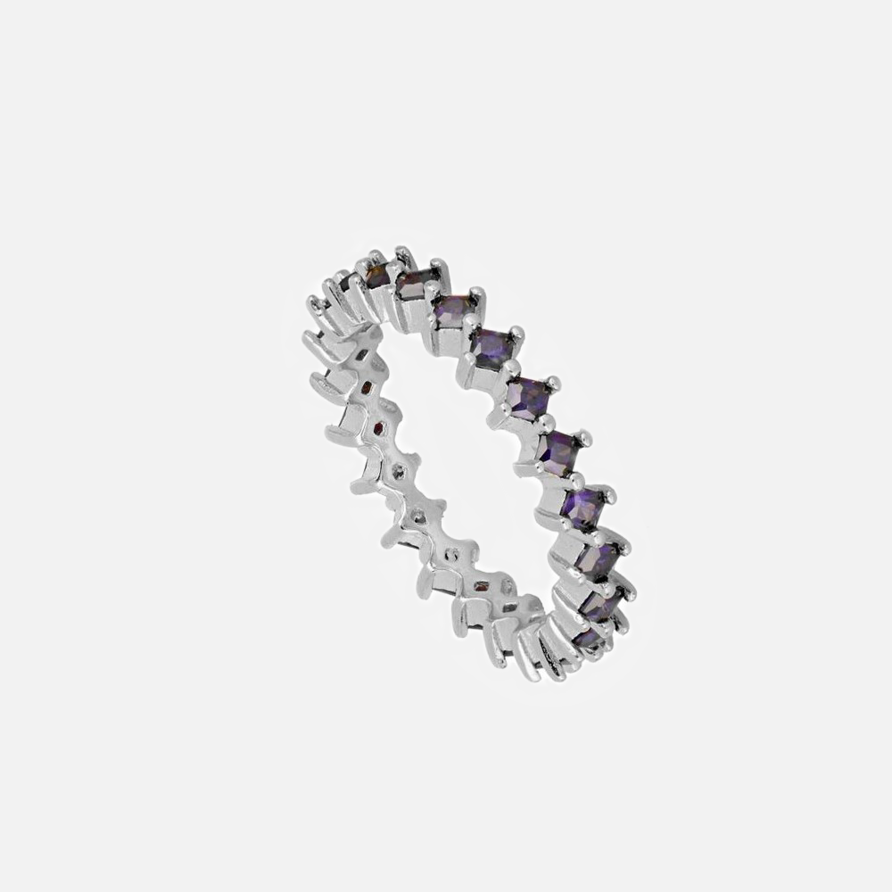 Anillo Rombo Circonitas lilas - Nuti